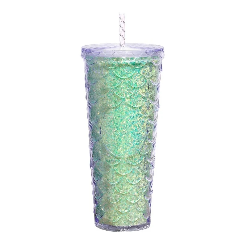 24oz Fish Scales Tumbler With Lids And Straws 7