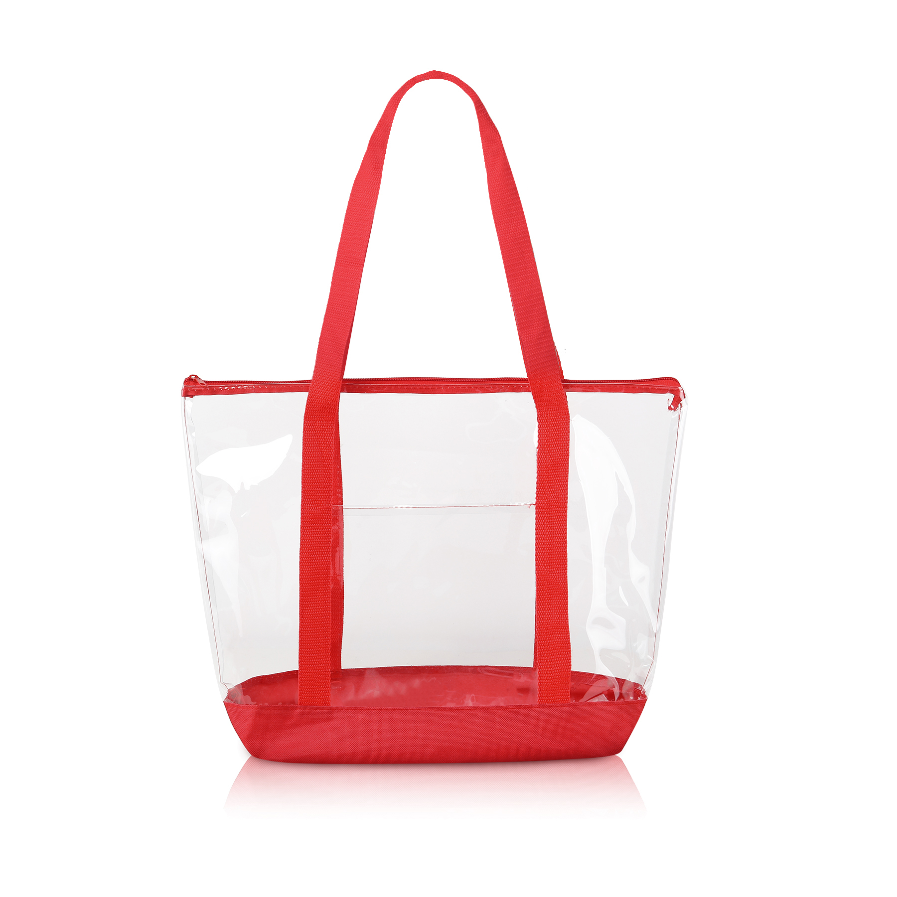 Large Clear Zippered Beach Tote Bag 13