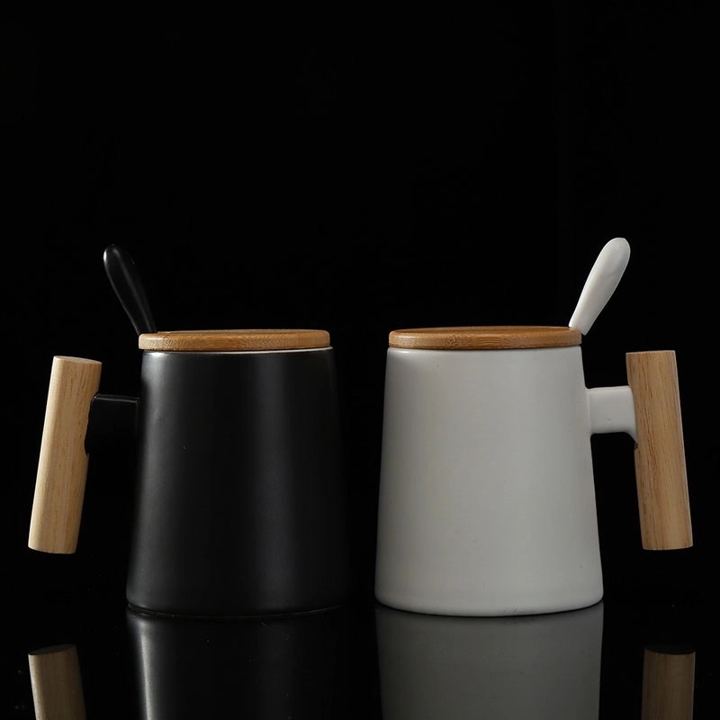 Custom 15 OZ Ceramic with Bamboo Lid and Stir Spoon 3