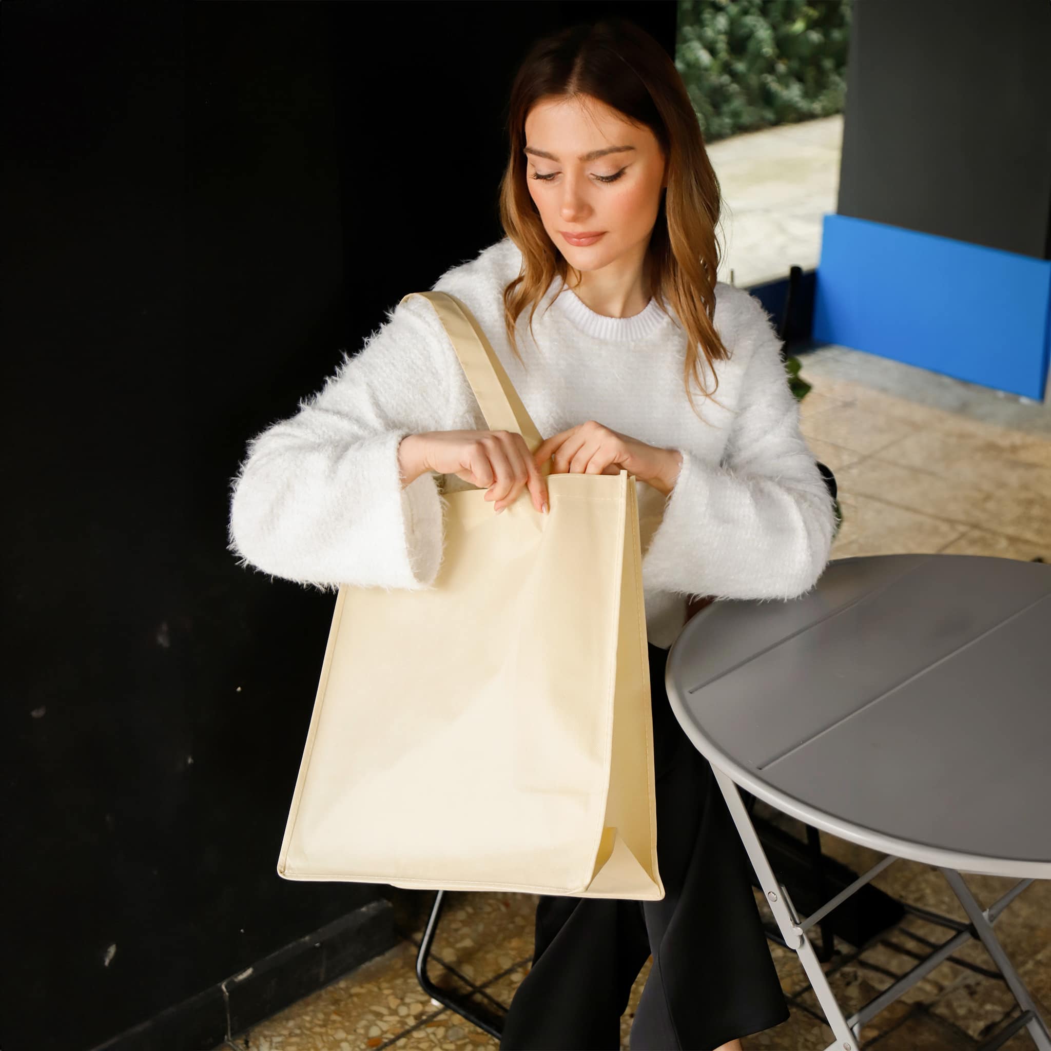 Large Square Non-Woven Tote Bag 19