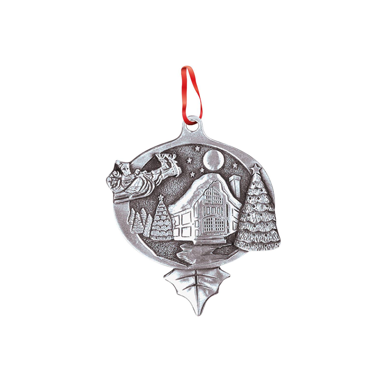 3D Ornament (2in x 2in Santa Over House Scene) 2