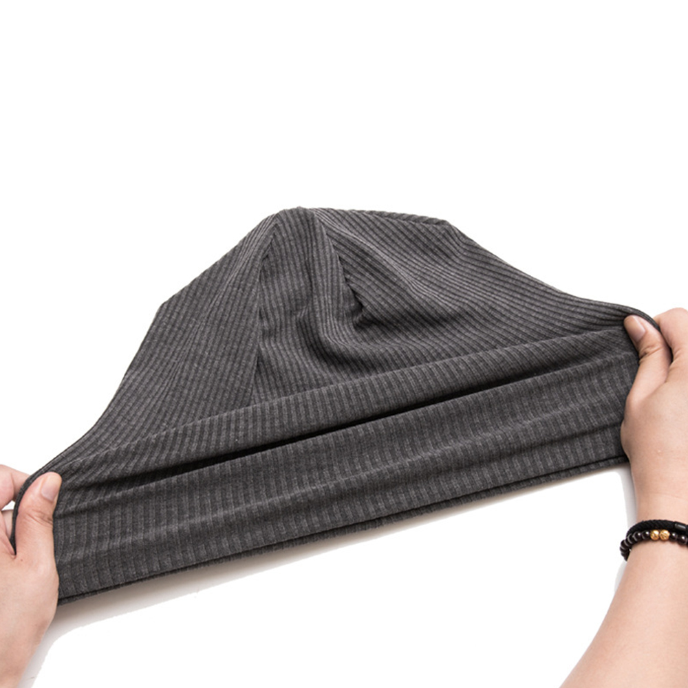 Windproof solid color fleece knitted hat 2
