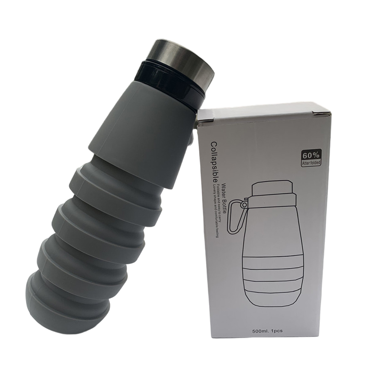 17oz Outdoor Sports Silicone Collapsible Water Bottle 4