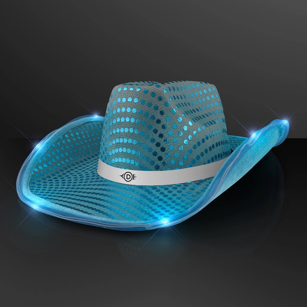 Sequin Cowboy Hat with White Band 12