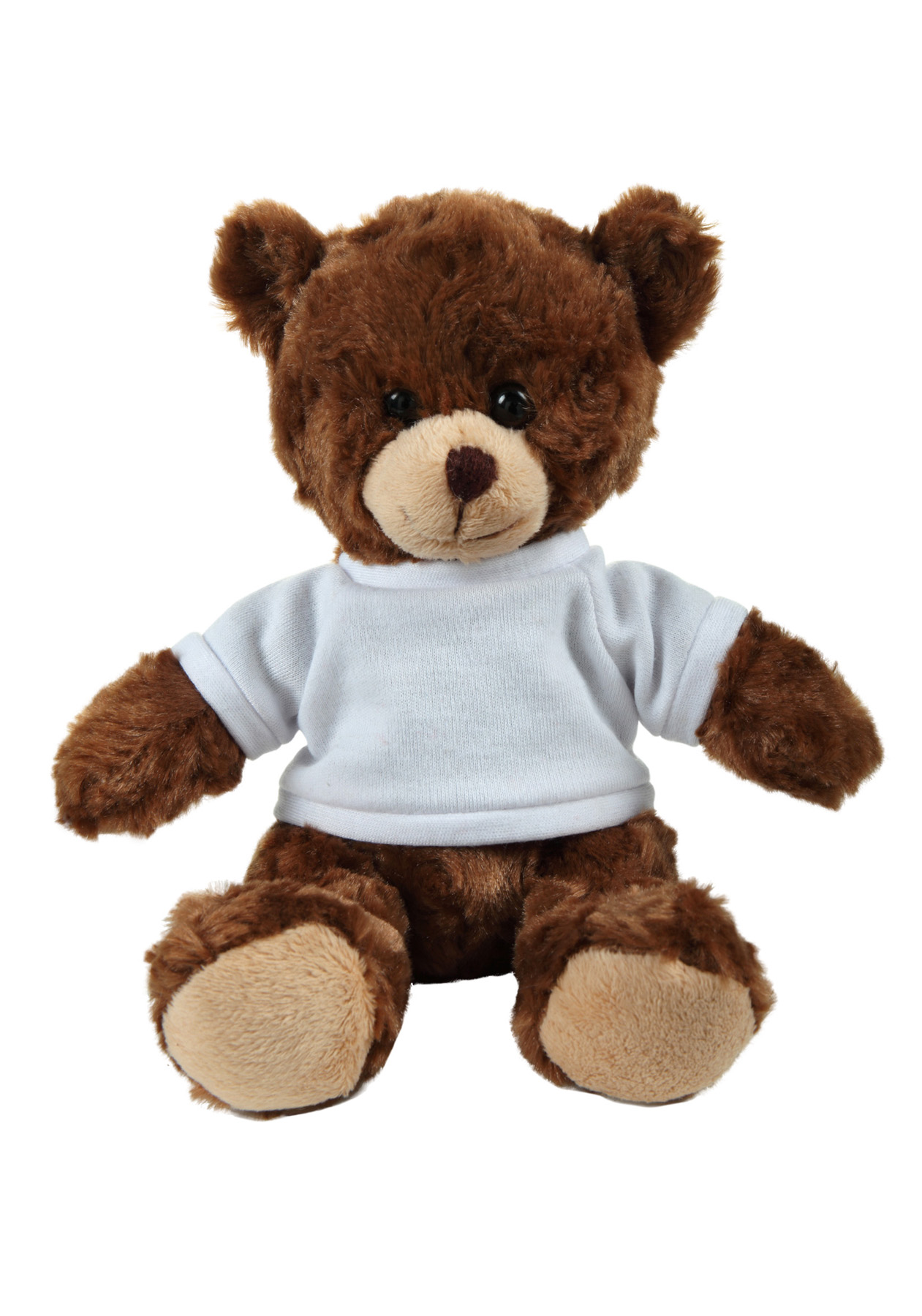 soft plush  Chocolate Curly Sitting Bear with t-shirt 16