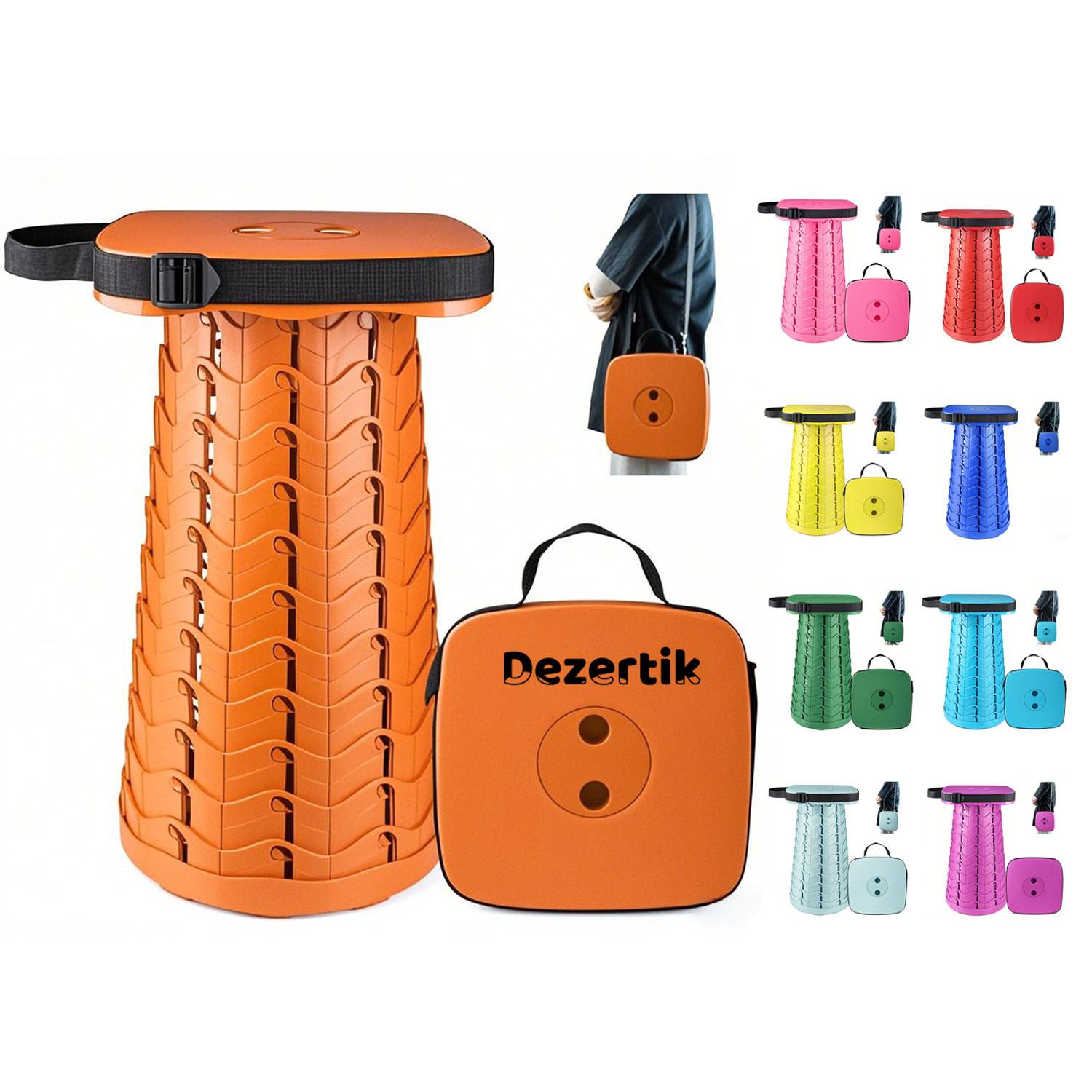 Foldable Adjustable Stool - Portable Outdoor Fishing Chair 2