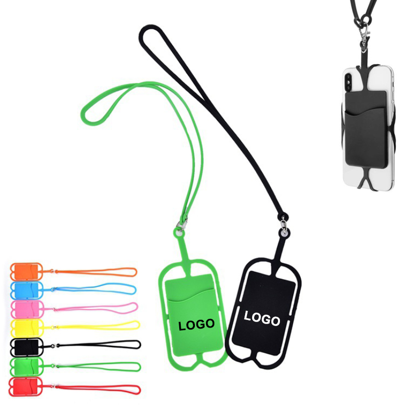 Silicone Cell Phone Wallet w/ Lanyard 2