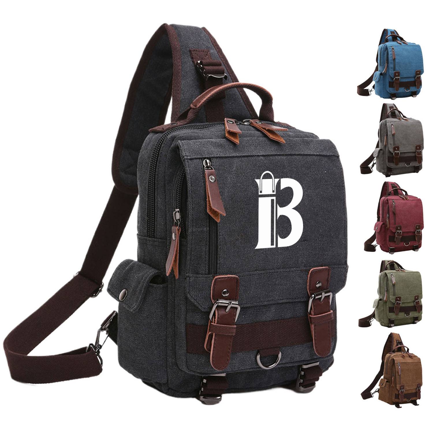 Large Capacity Canvas Crossbody Backpack for Business Travel 2