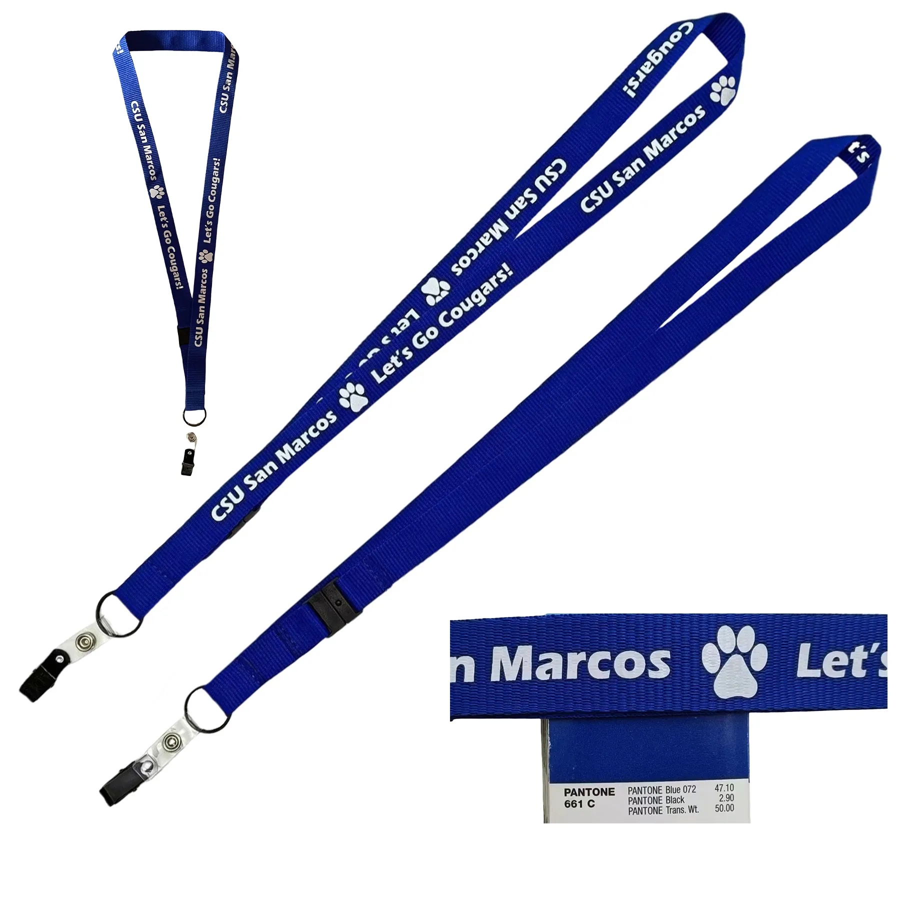 3/4" Lanyard W/ Buckle Release & PVC Strap & Black Clip 1
