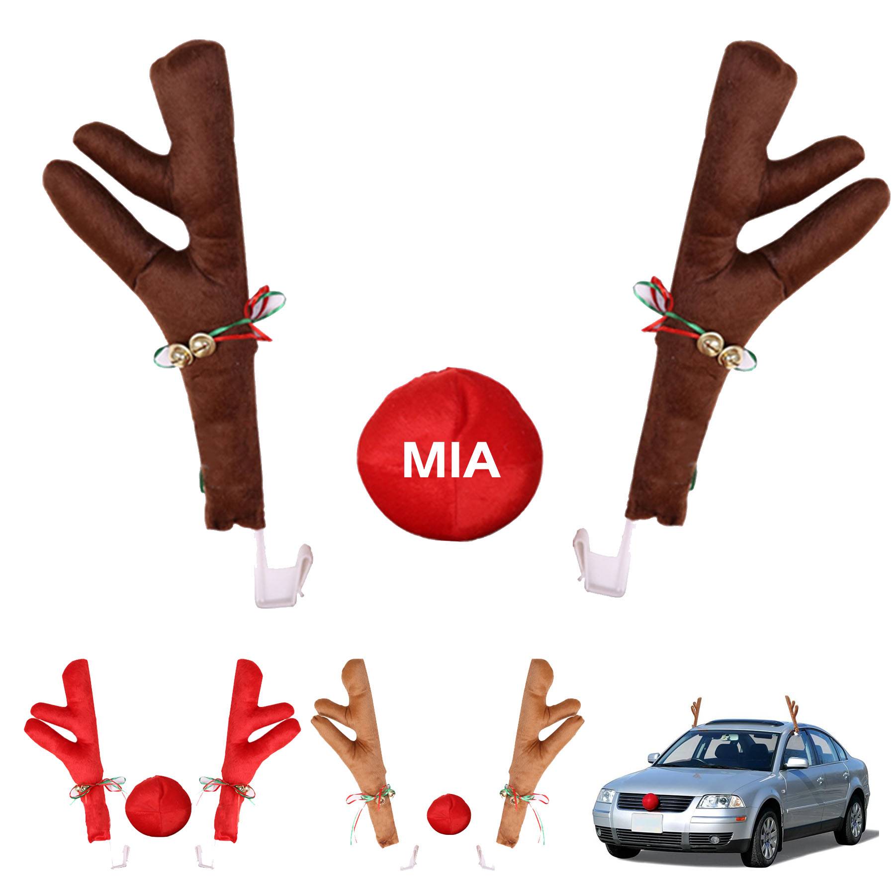 Christmas car decorated with antlers 2