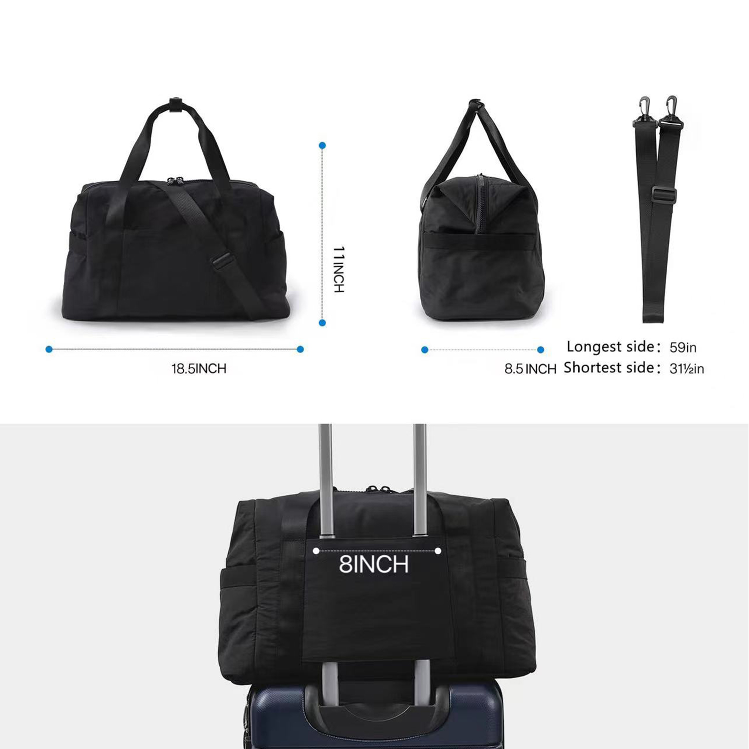 Gym Bag for Women Travel Duffel Bags with Trolley Sleeve 4