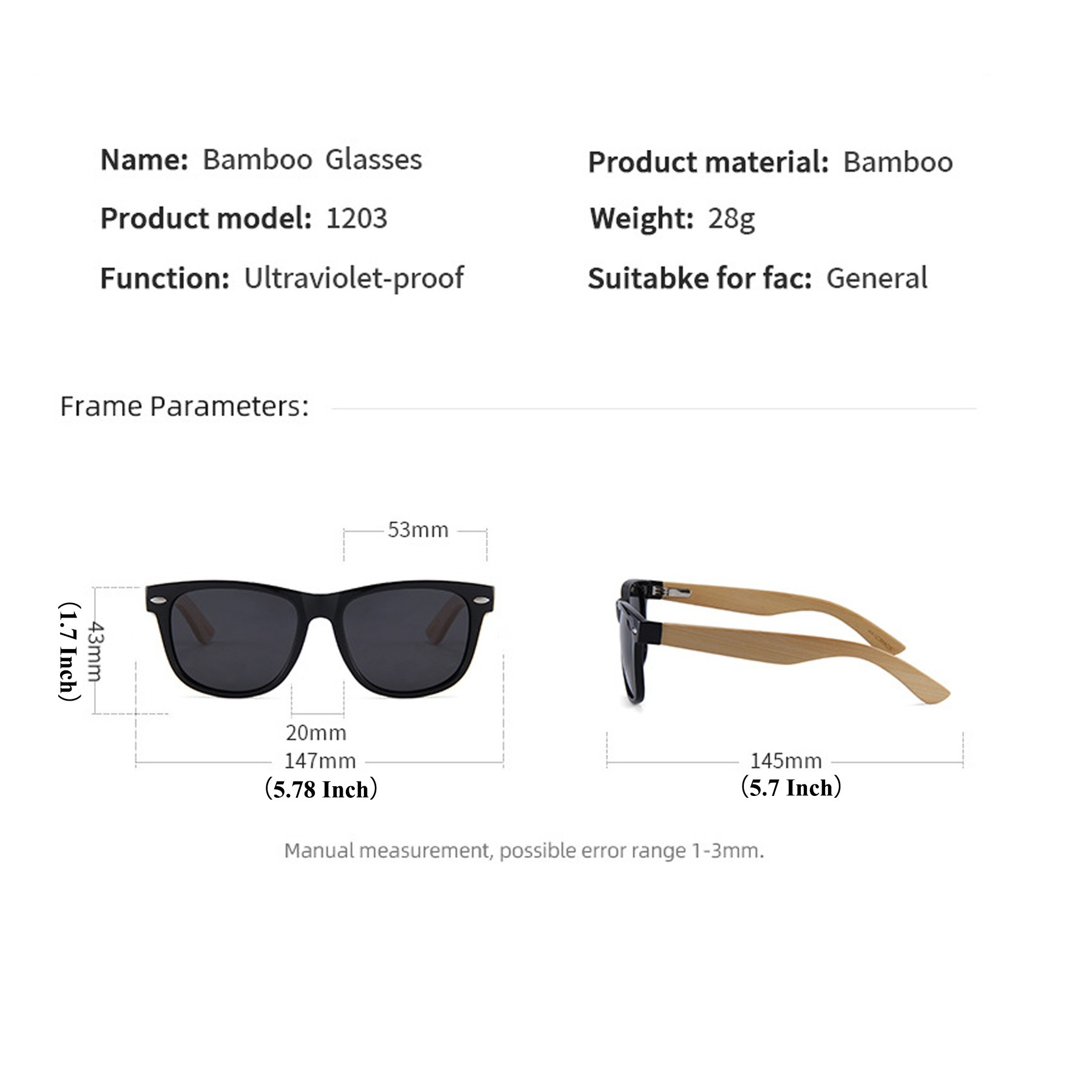 Vintage Oval Frame Bamboo Wood Polarized Sunglasses 3