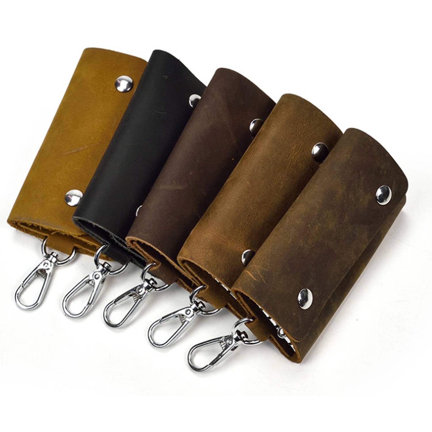 Genuine Crazy Horse Leatehr Key Wallet Case Holder 4