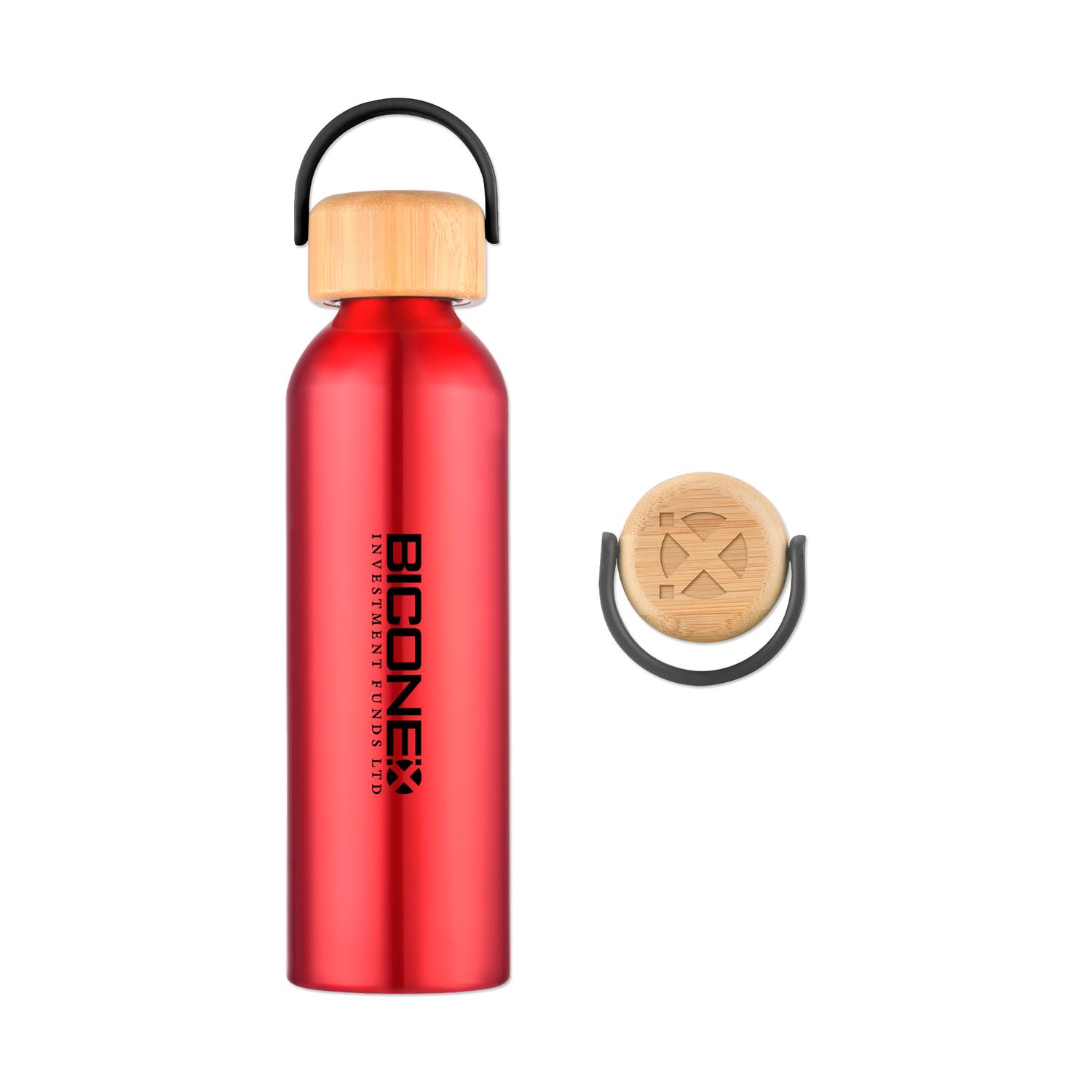 24 Oz. 100% Recycled Aluminum Bottle with Bamboo Lid 3