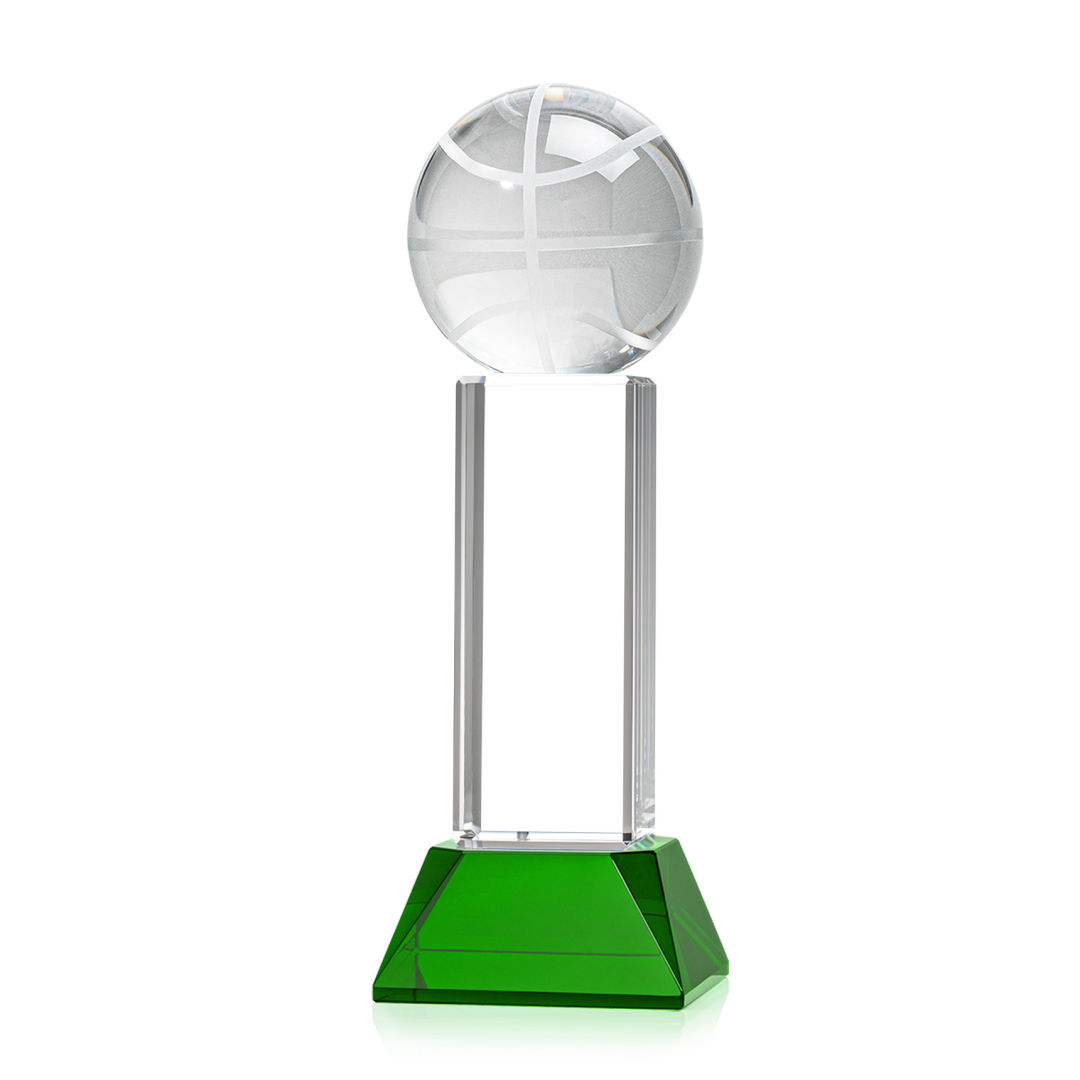 Basketball Award on Stowe Base - Green 9
