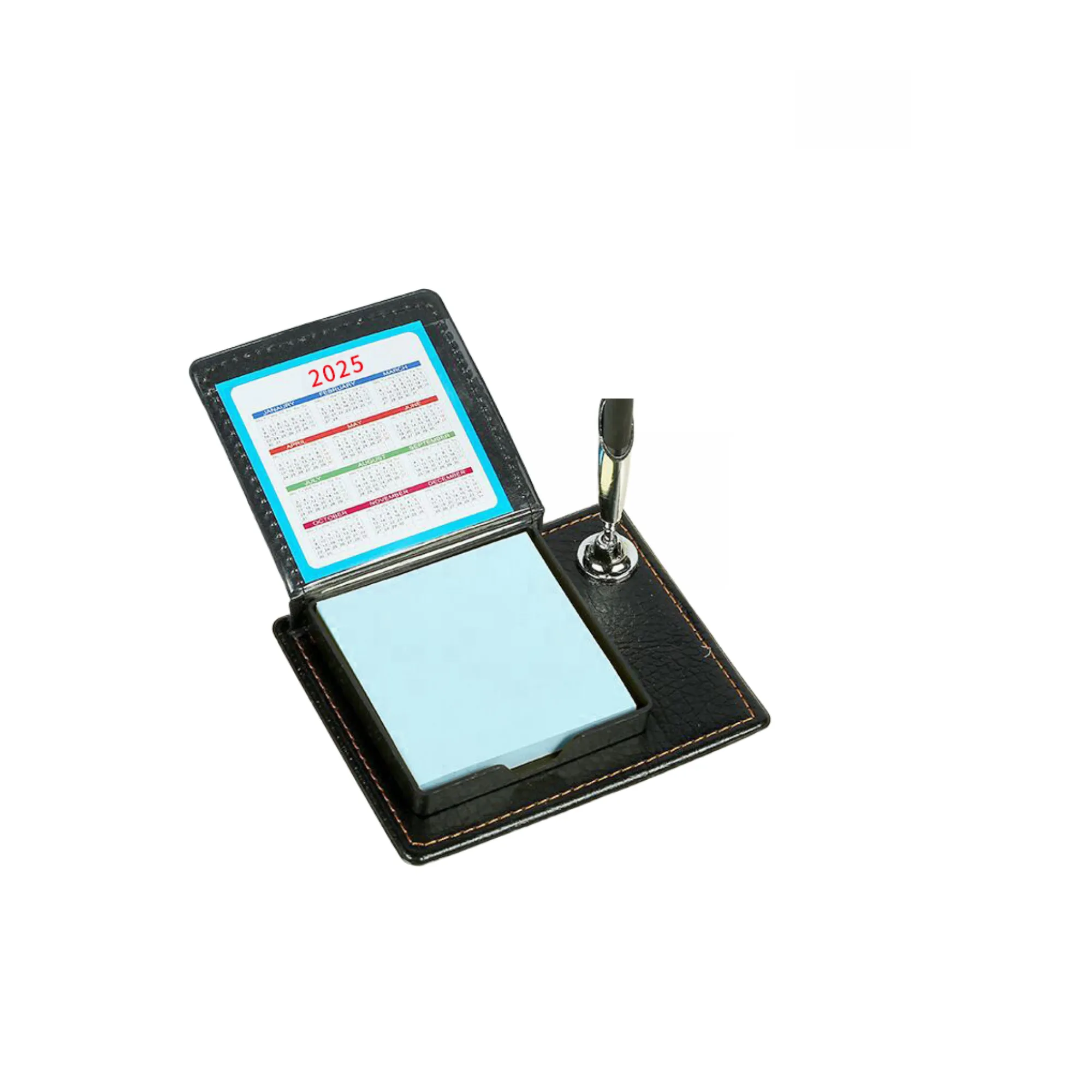 PU Leather Desk Set with Pen Holder Calendar Sticky Notes" 3
