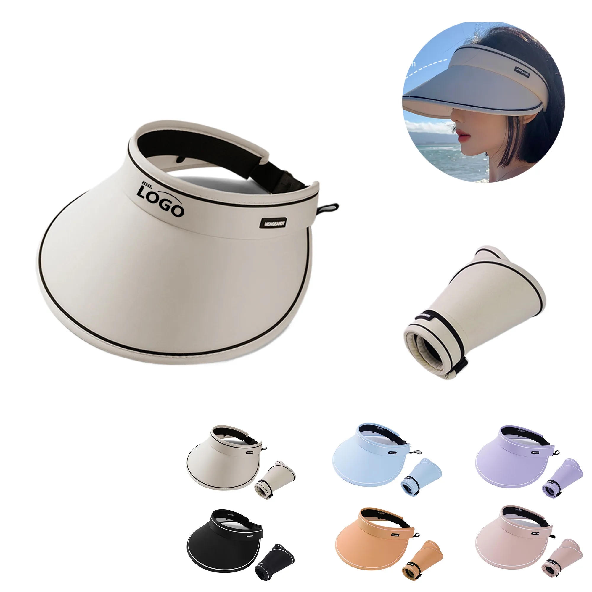 MOQ25 Wide Brim UV Protection Visor Hat