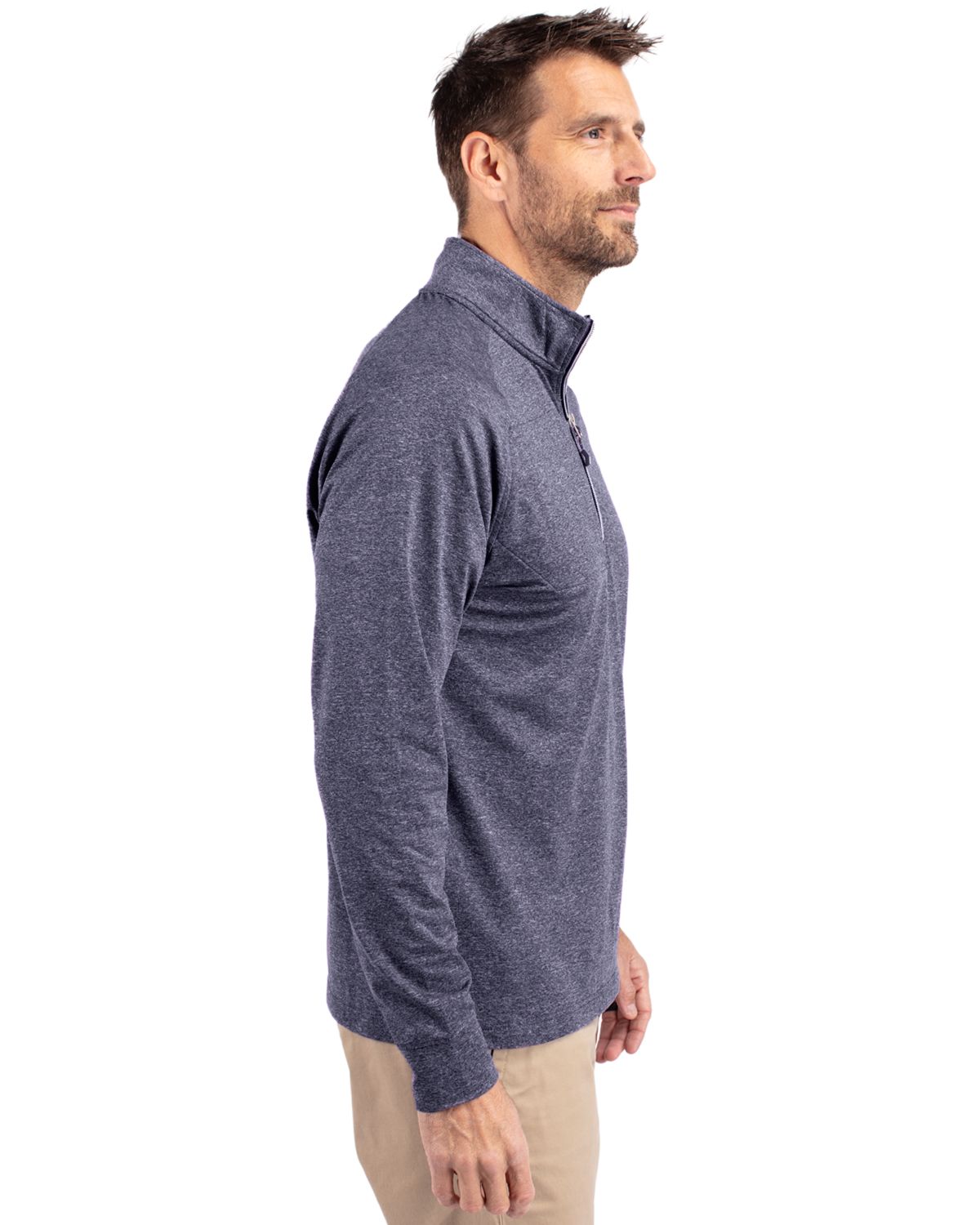 Cutter & Buck Adapt Recycled Soft Knit Stretch Mens Big & Tall Heathered Quarter Zip Pullover Big & Tall 56