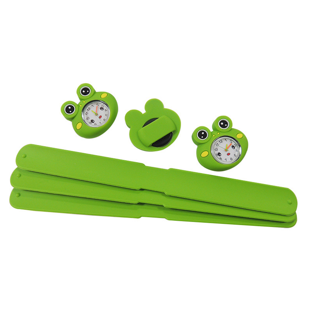Children silicone watch cartoon frog clap ring 7