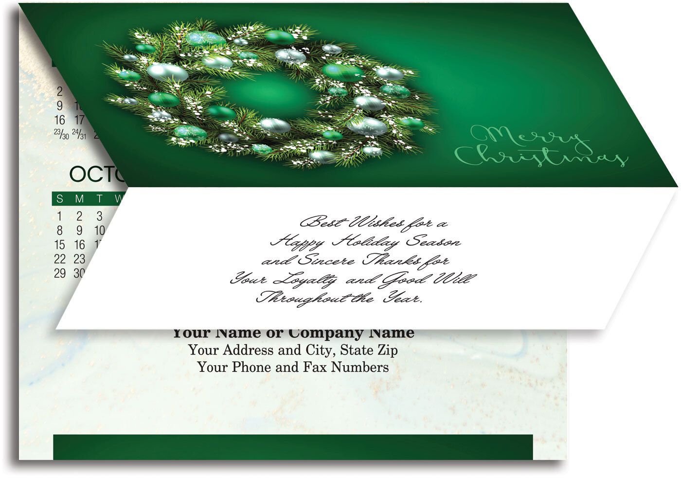 MARBLE SWIRL WREATH CARD TO CALENDAR 4