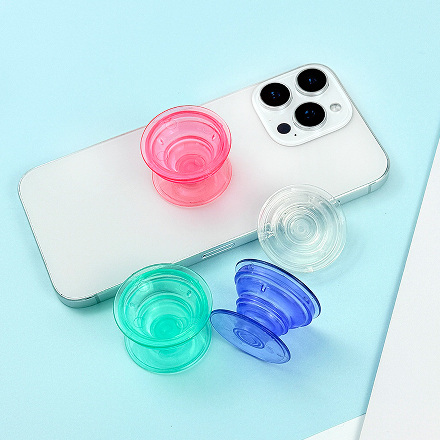 PC Clear Collapsible Airbag Phone Holder Stand 5