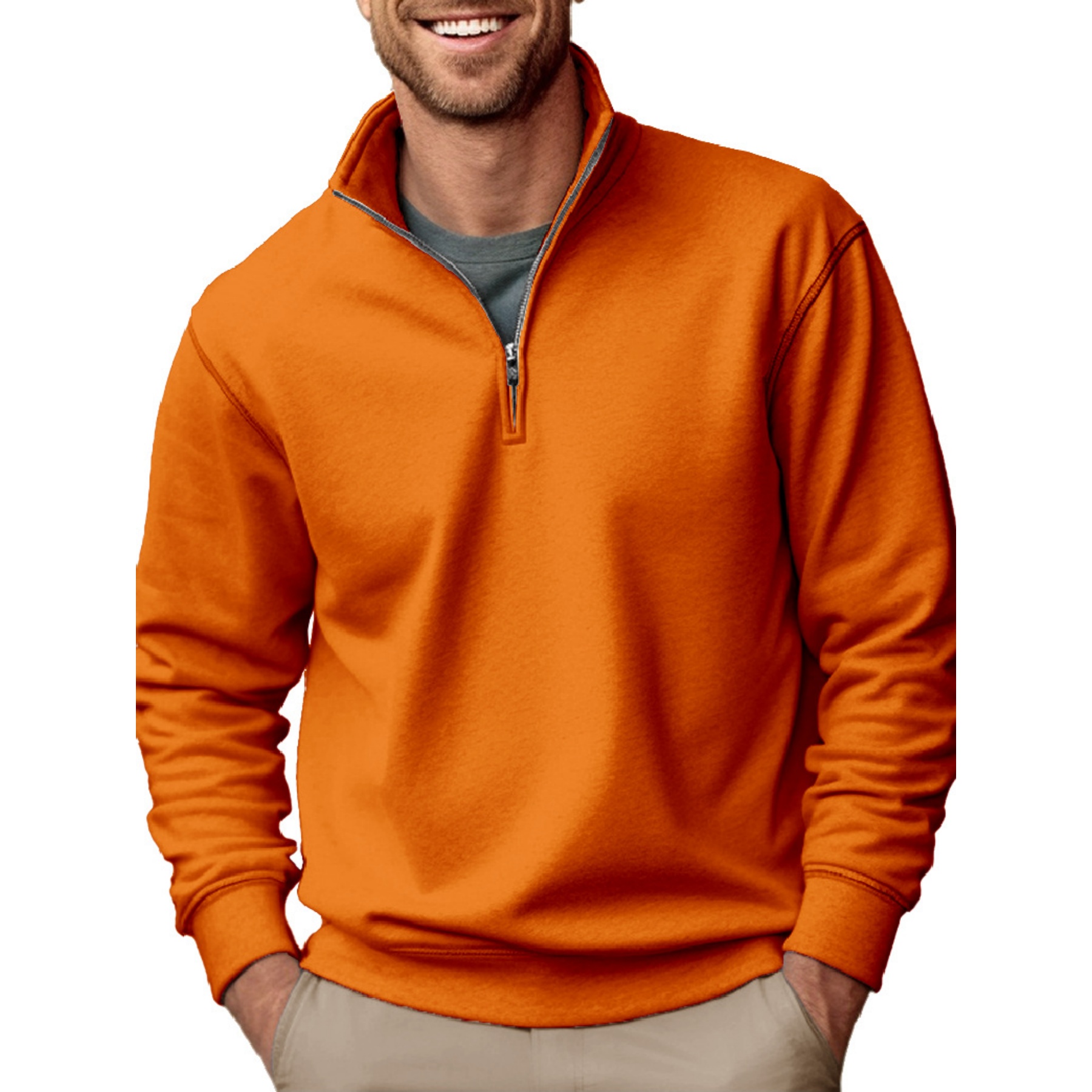 Men's Fashion Quarter Zip Pullover, custom hoodie or sweatshirt with logo imprint 5