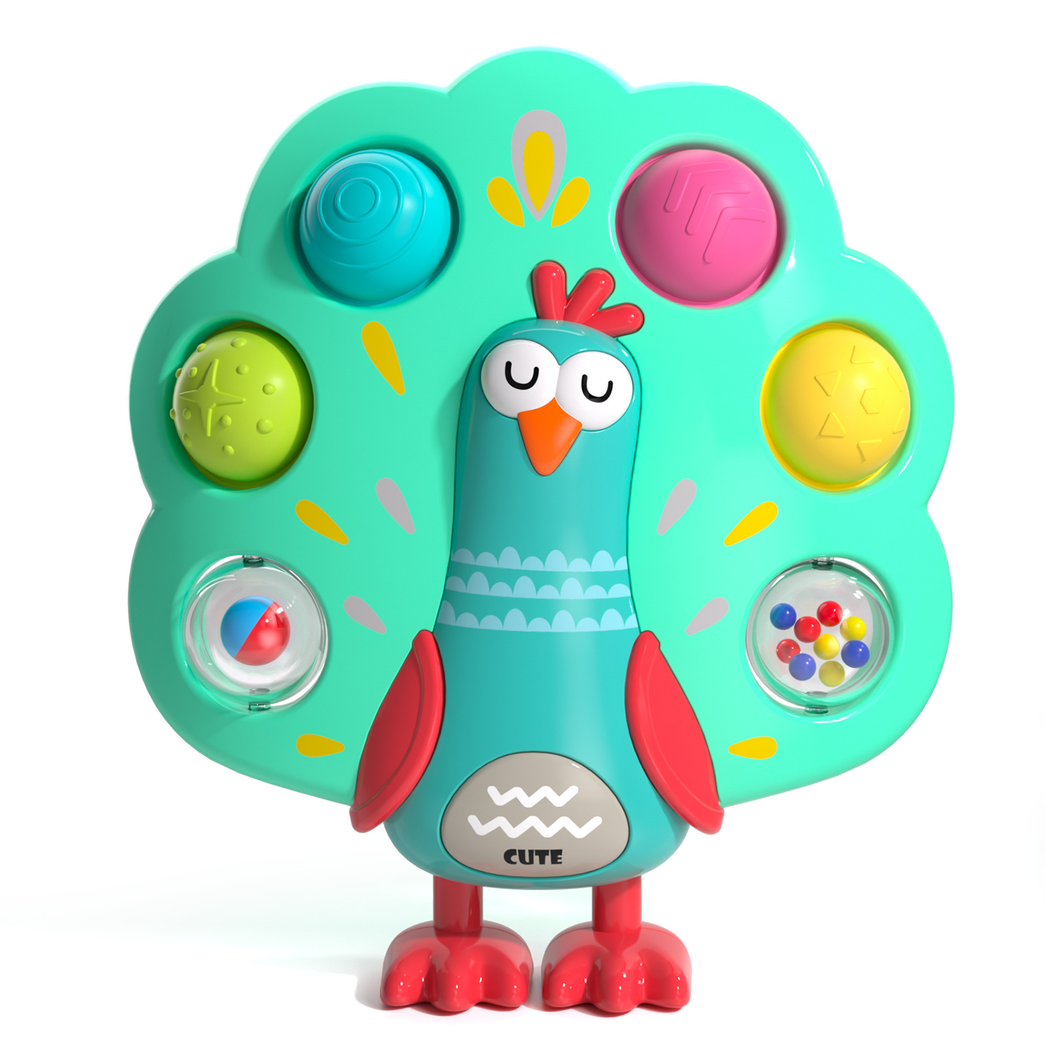 Baby Peacock Bubble Montessori Sensory Toys 3