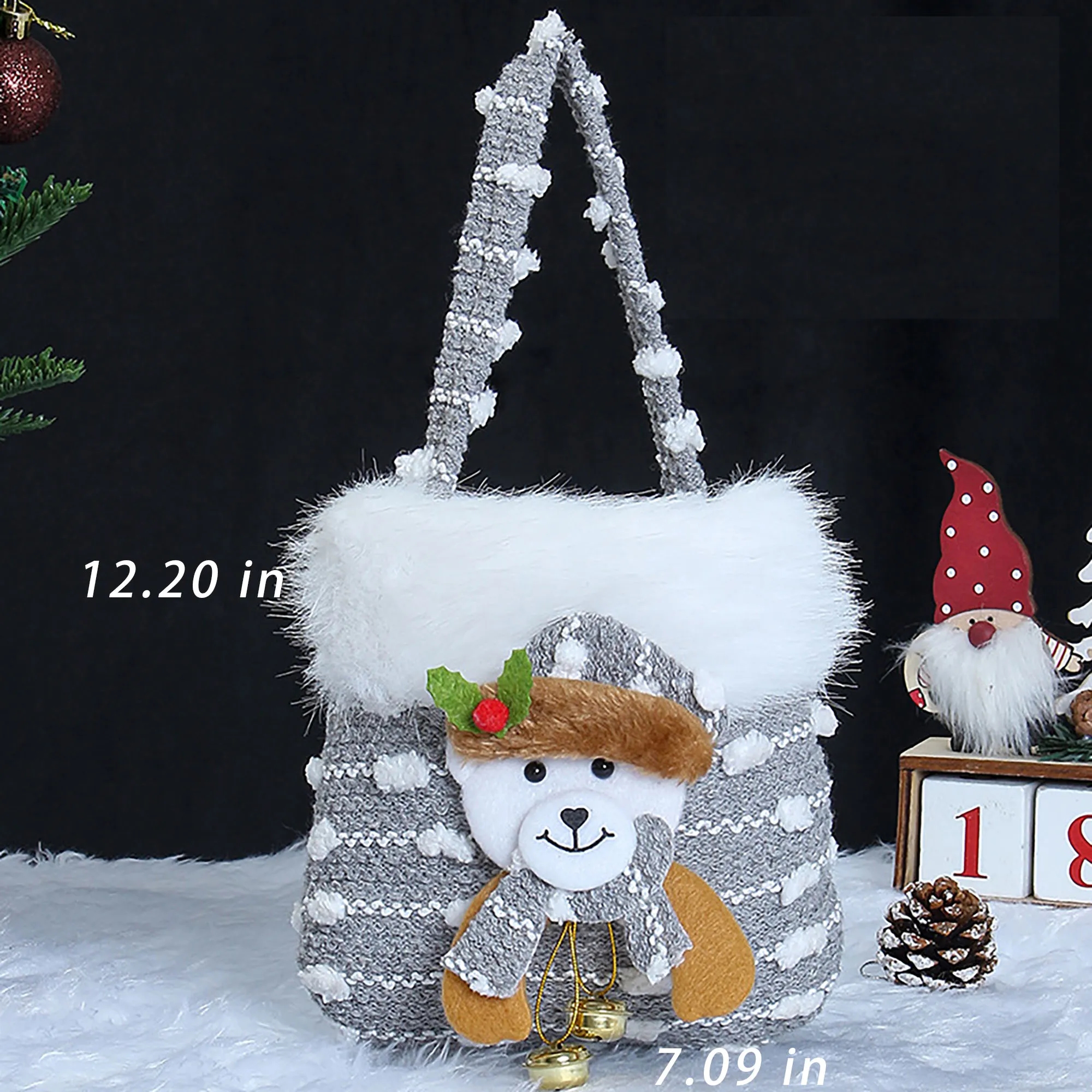 Christmas Handheld Gift Bag With Logo For Surprise, Holidays 3