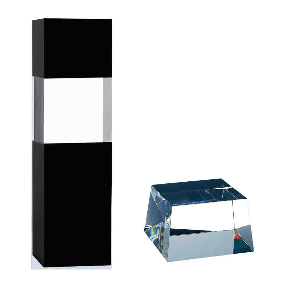 BLACK-CLEAR COLUMN OPTIC CRYSTAL AWARD 2