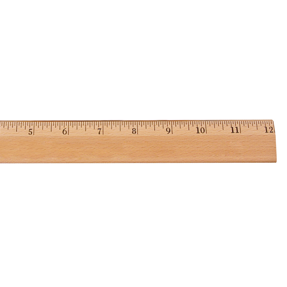 12"Exec.Office Ruler, Lacquer Finish w per thousandetal Edge, Eng.Scale 1