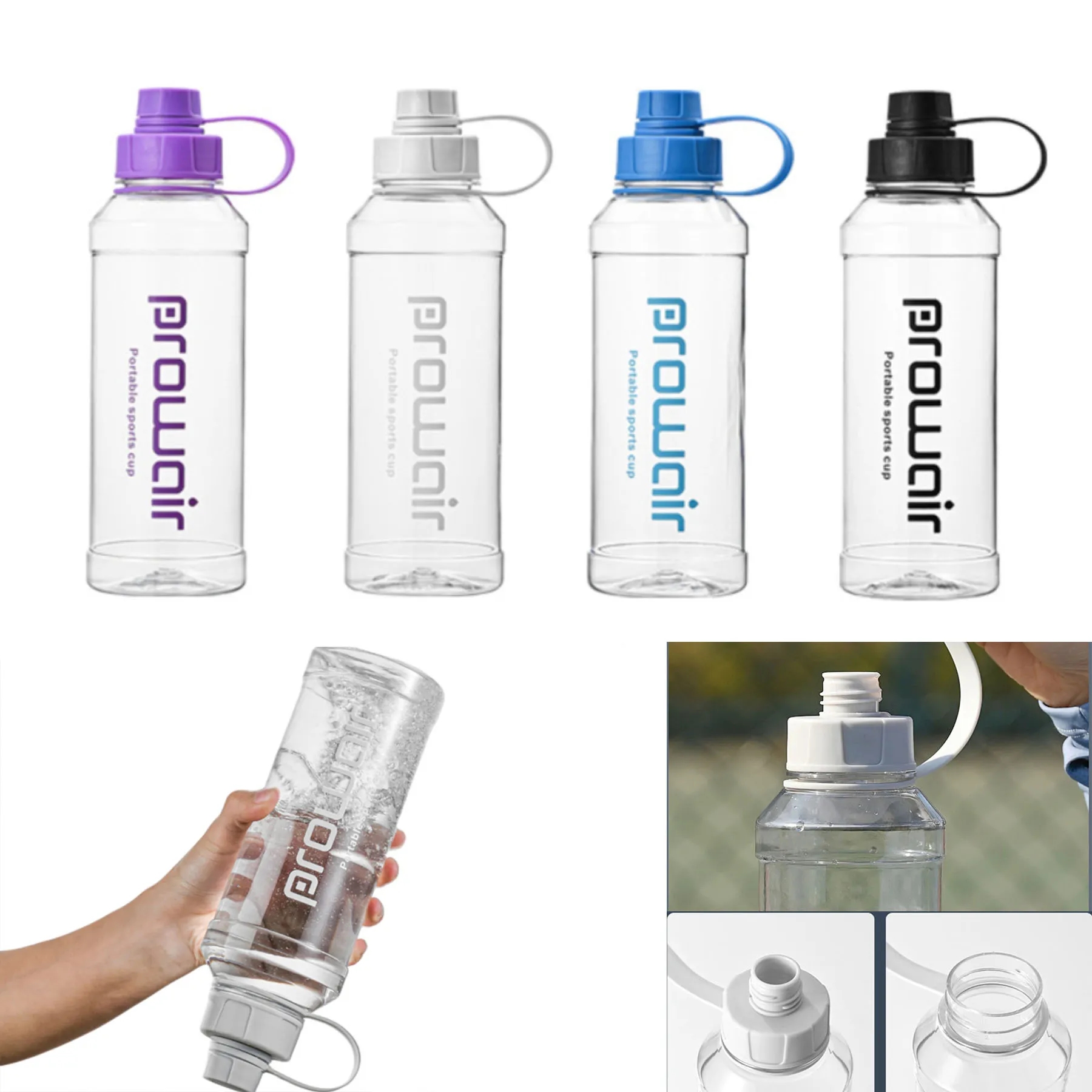 Clear 32oz Sports Water Bottle 7