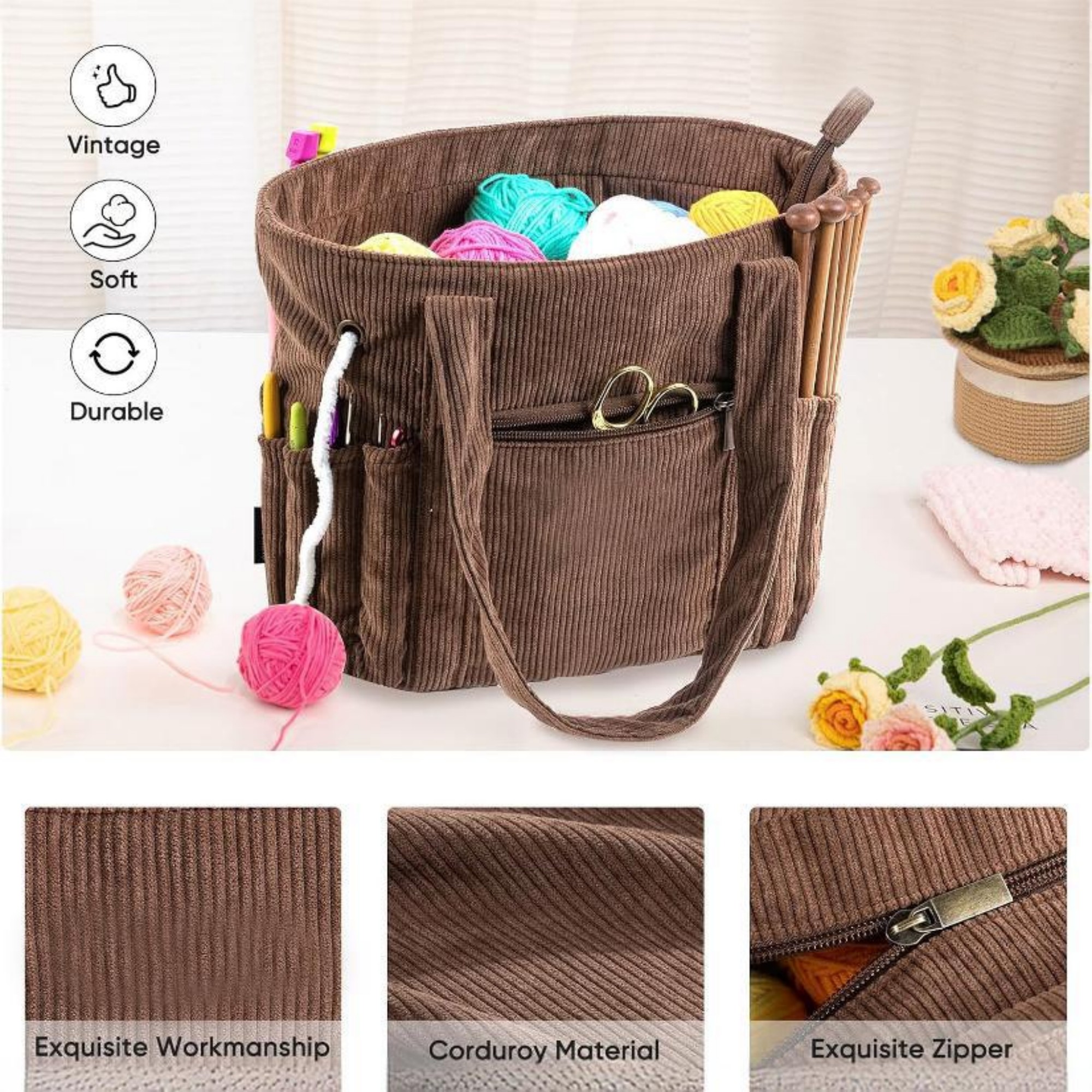 Corduroy Yarn Tote Bag 6