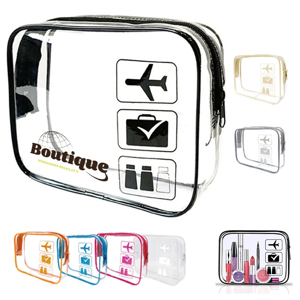 Clear Makeup Bag Waterproof Cosmetic Pouch Set 3