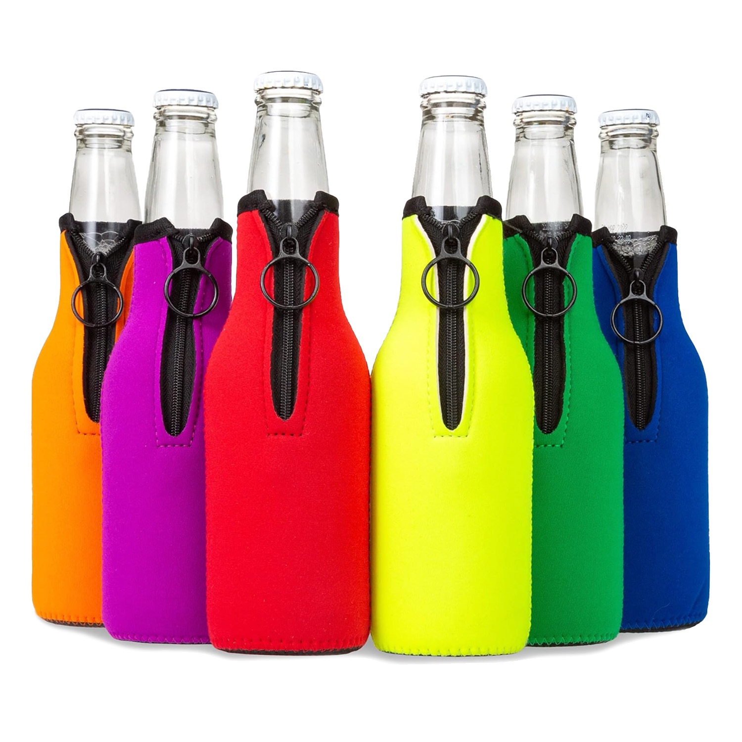 Neoprene 12 OZ. Bottle Cooler w/Zipper, custom koozie with logo imprint 13