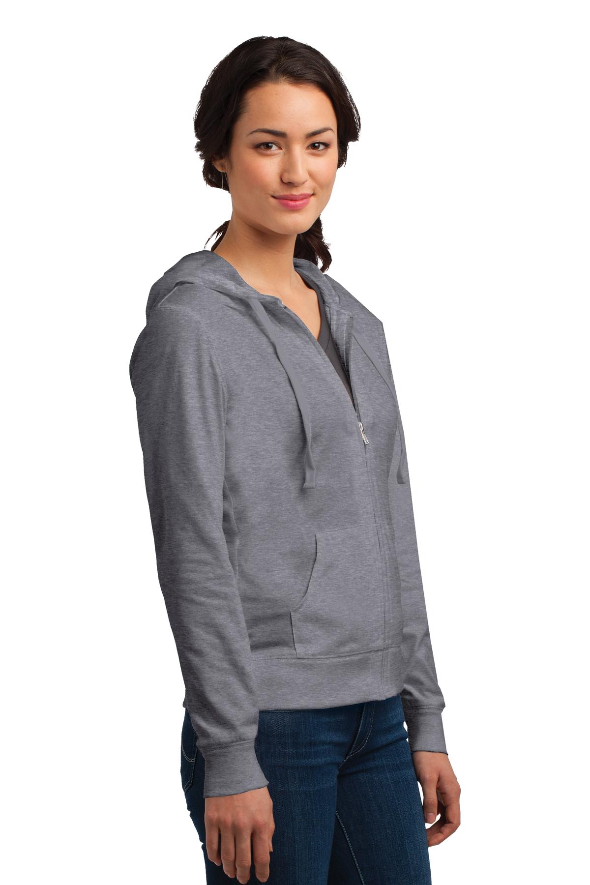 District Women's Fitted Jersey Full-Zip Hoodie. DT2100 16