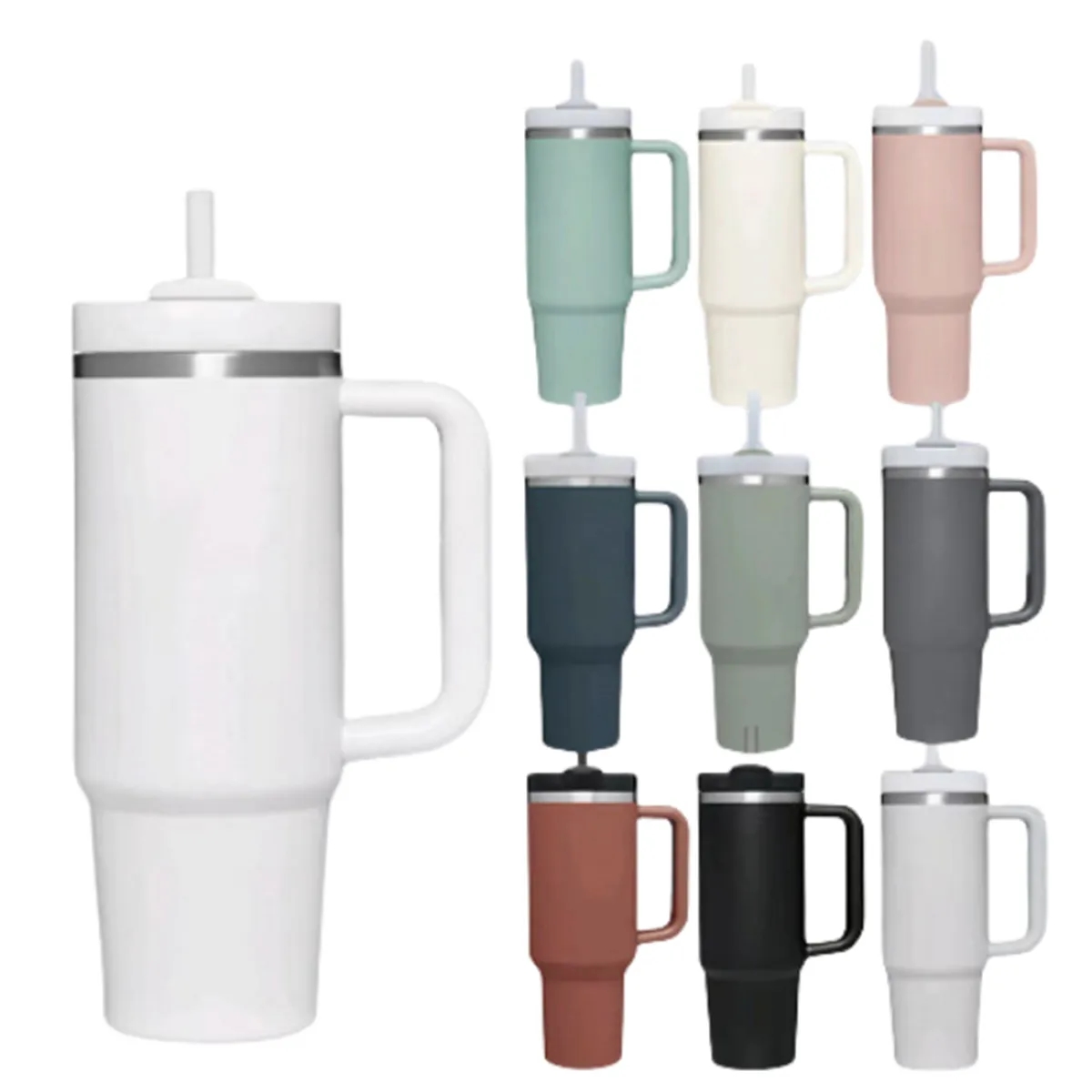 40oz Stainless Steel Vacuum Insulated Tumbler with Straw 2