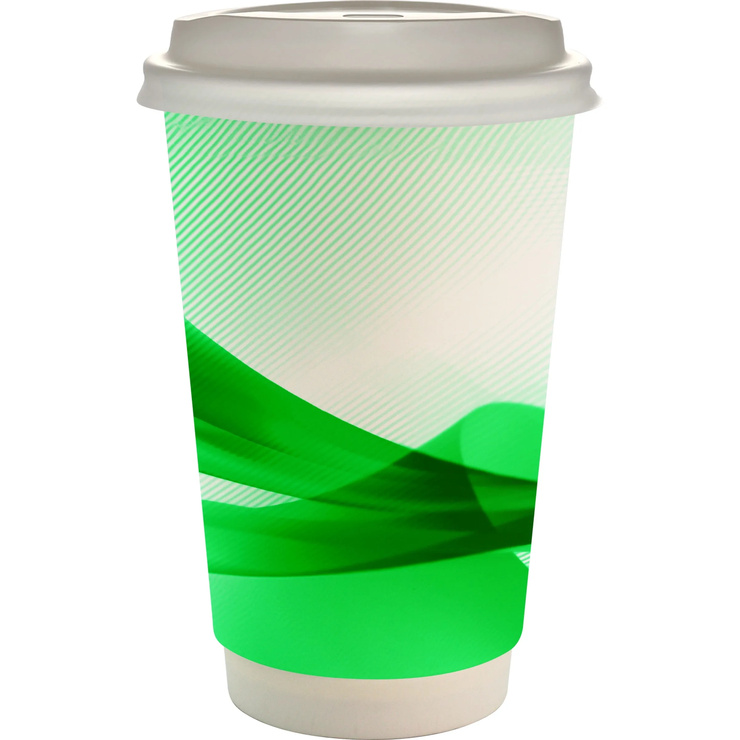16 oz. Full Color Groovy Paper Cup With Lid 9