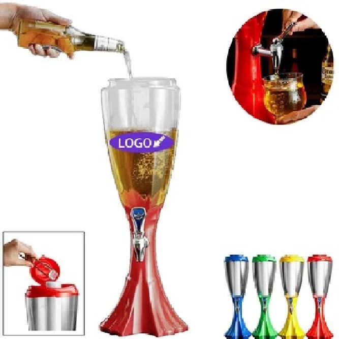 3L Beverage Tower Beer Dispenser With Ice Tube And Spigot 5