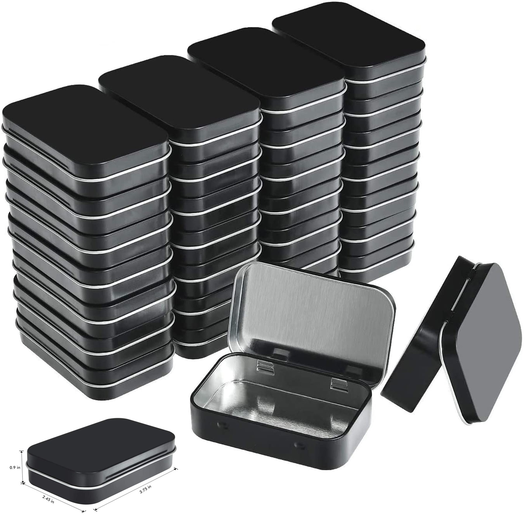 Metal Rectangular Empty Hinged Tin Box 2