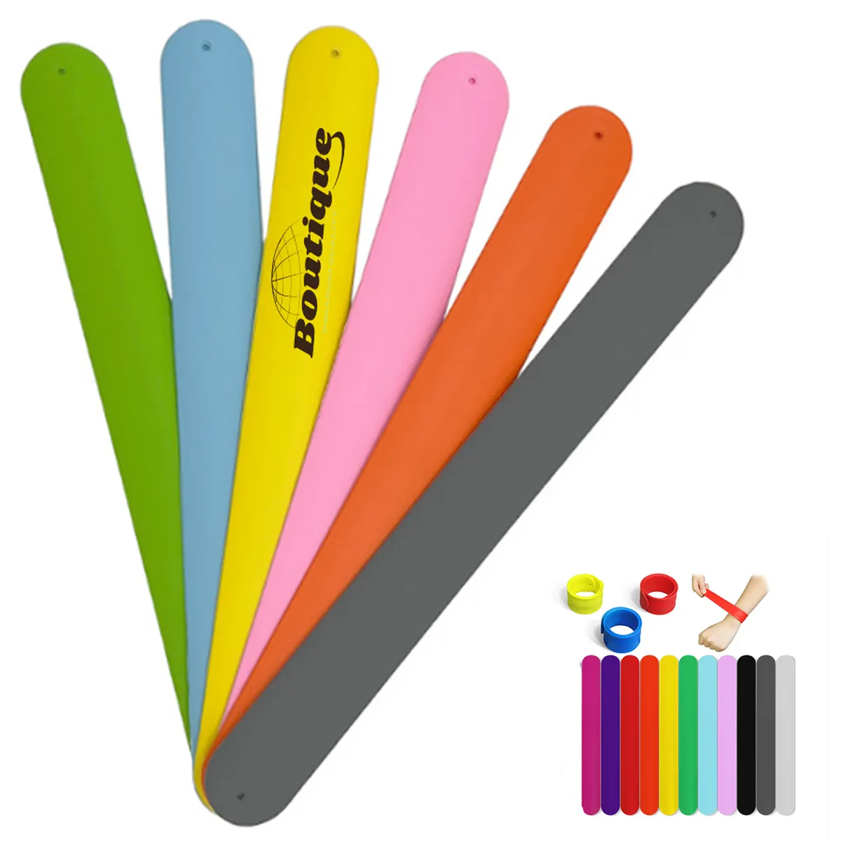 Rainbow Silicone Slap Color Snap Bracelet 5