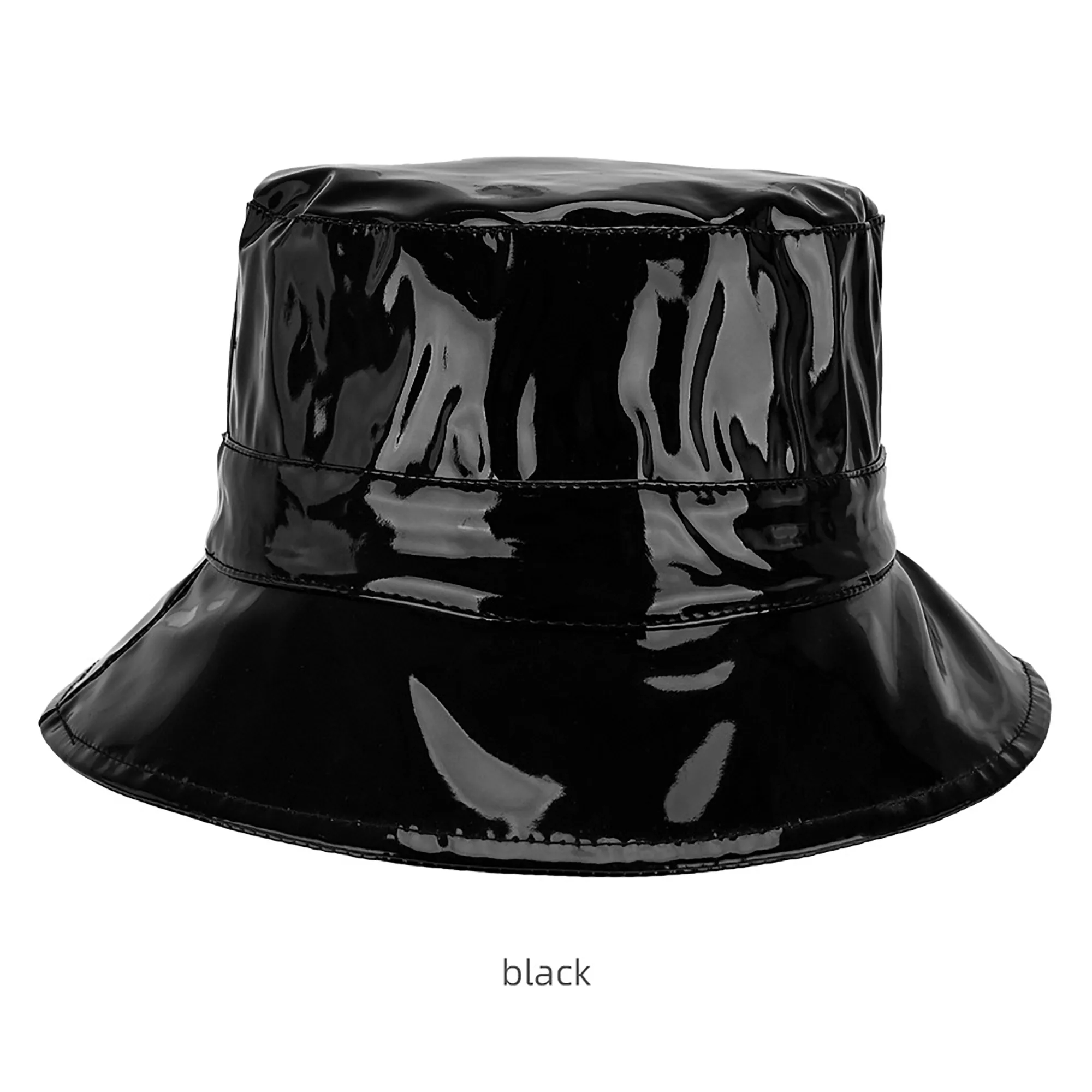 PU Leather Bucket Hat with Wide Brim Sun Coverage 7