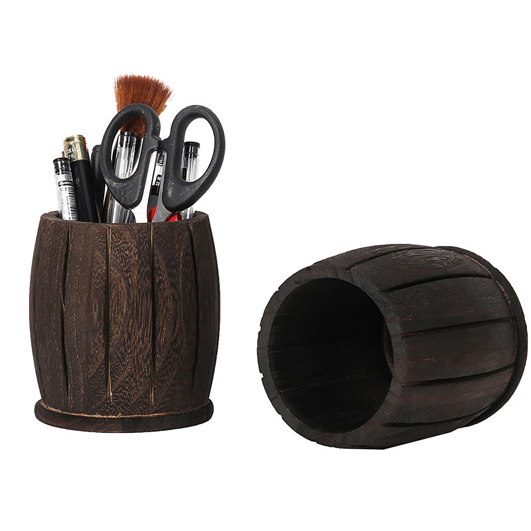 Desktop Natural Wooden Pen Hold Container 2