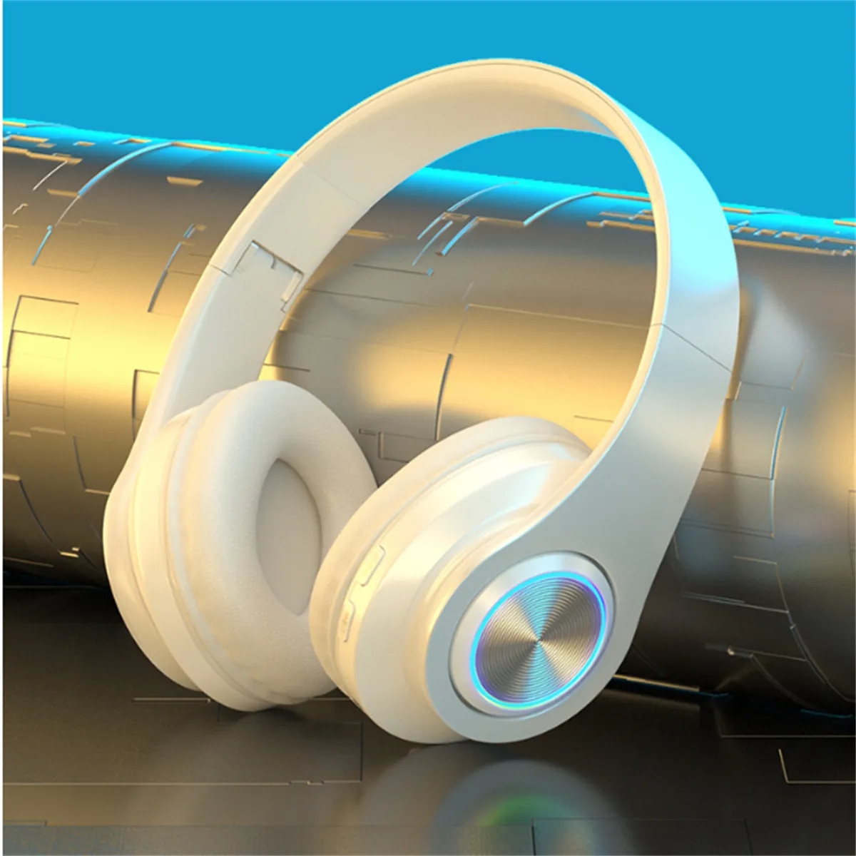 Bluetooth Headphones Wireless Over Ear Stereo LED Lights 6