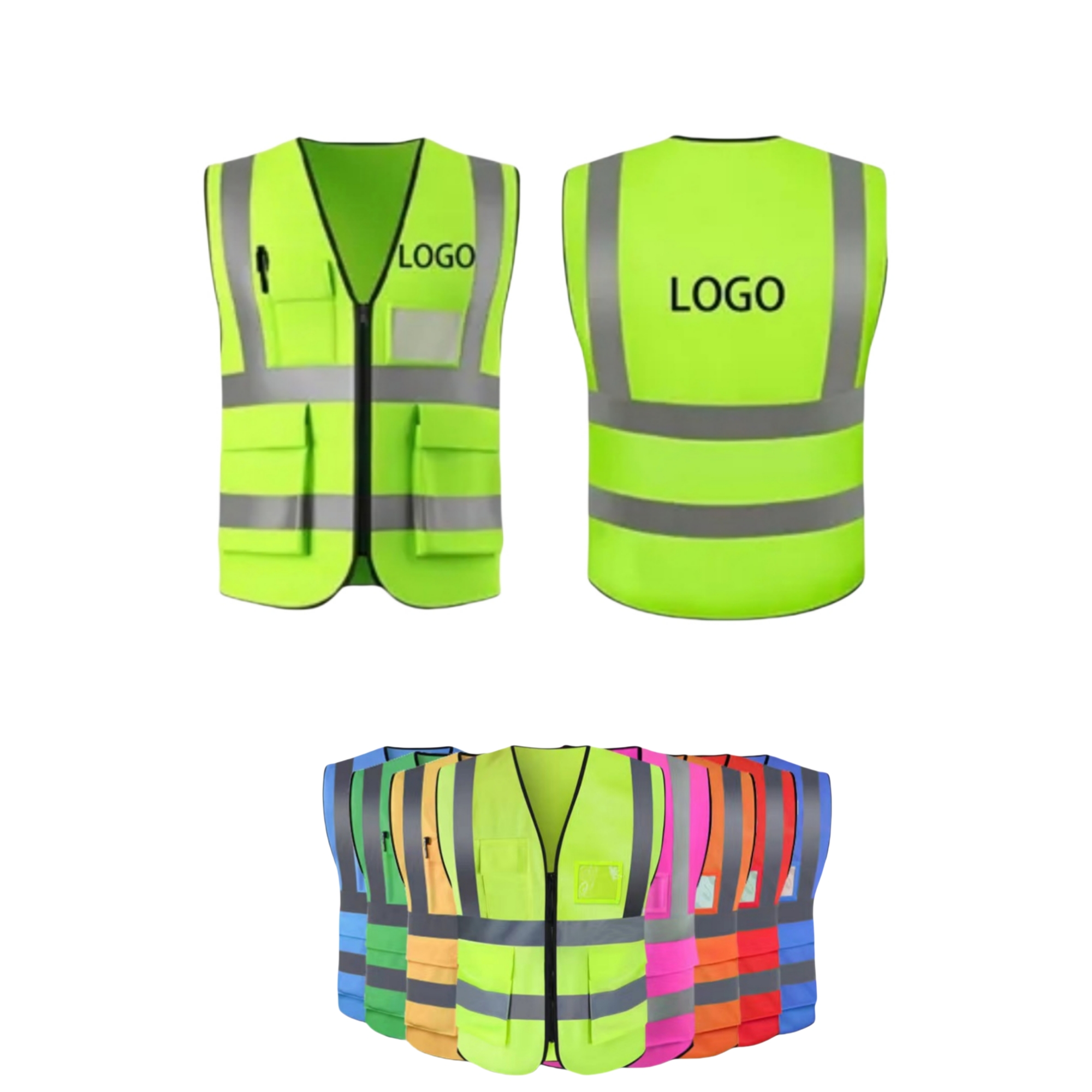 High Visibility Zipper Safety Vest 1