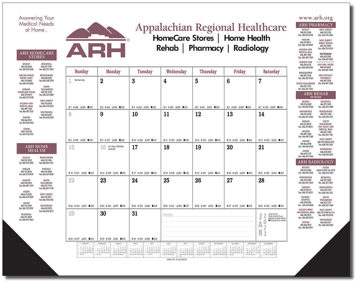 Desk Blotter Calendar w/Vinyl Corners