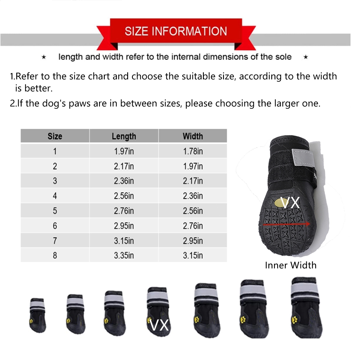 Dog Boots Waterproof Shoes 4Pcs/Set 3