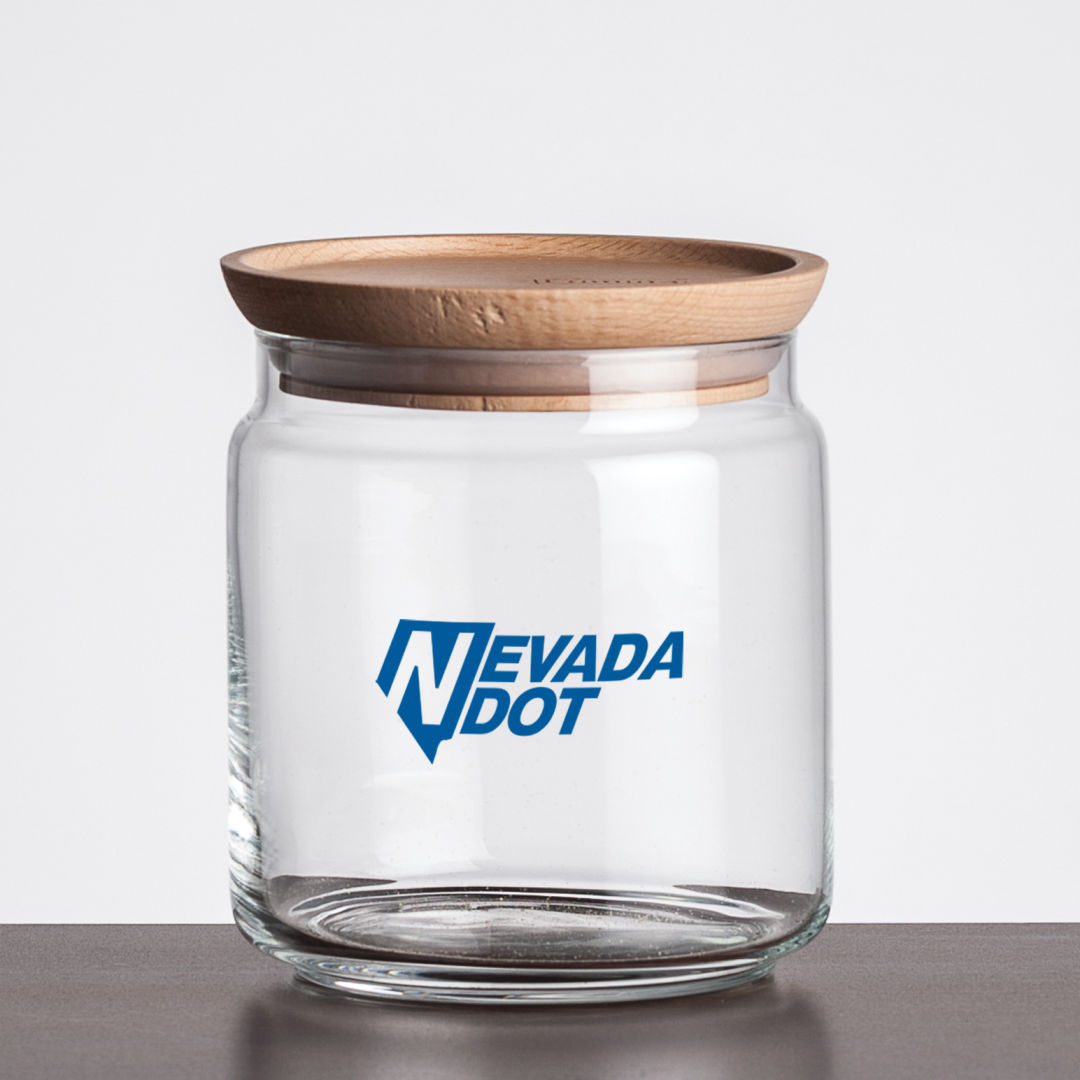 Finch Jar with Wooden Lid - Imprinted