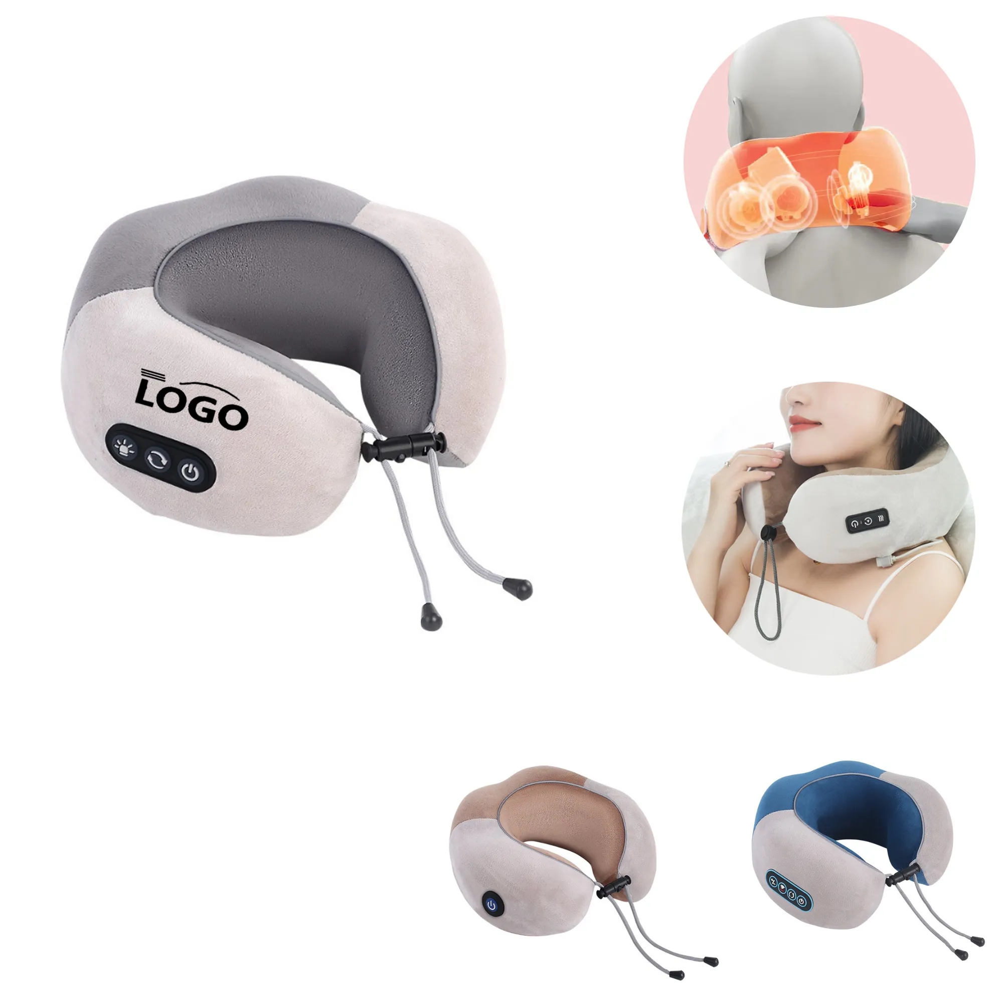 MOQ10 Portable Heated U-Shaped Massager Pillow 3