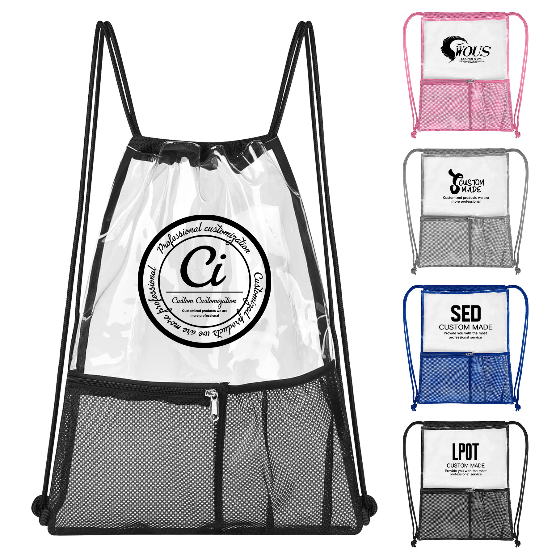 Transparent PVC Drawstring Backpack 5