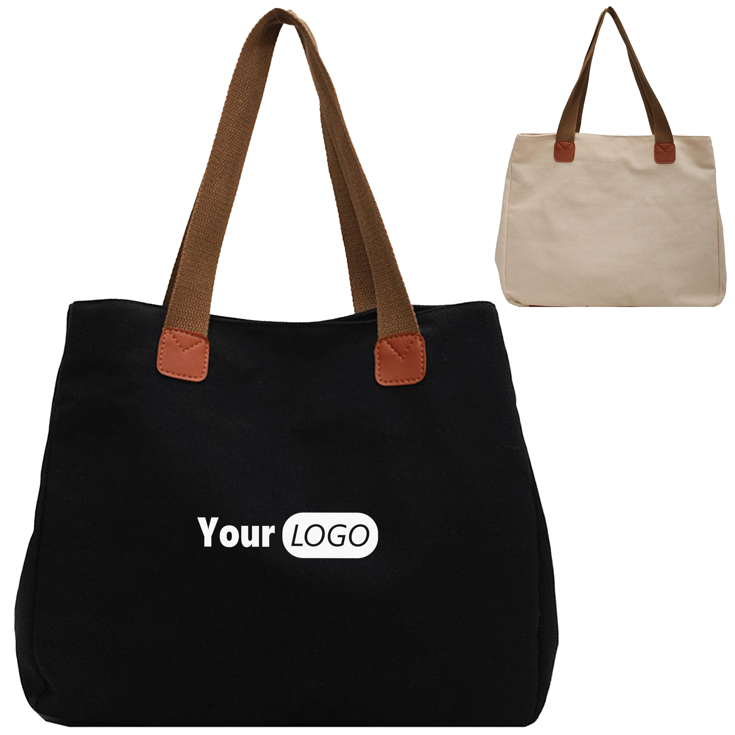 Canvas Large Capacity Vintage Tote Bag, custom tote bag with logo imprint 6